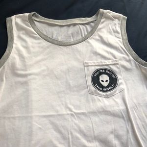 Alien Print Pocket Tank Top